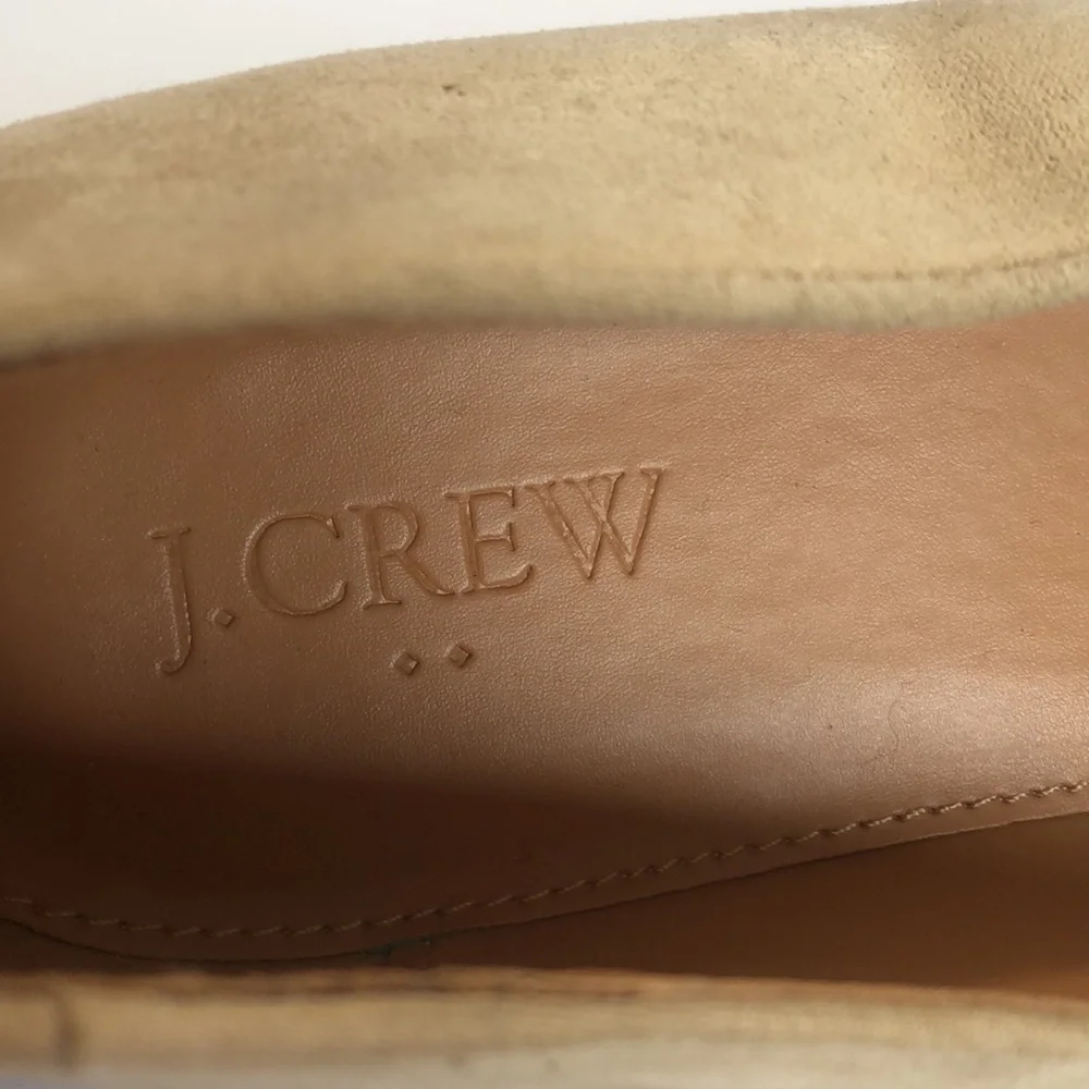 J. Crew Factory Cream Almond Toe Tasseled Slip on Flats size 11